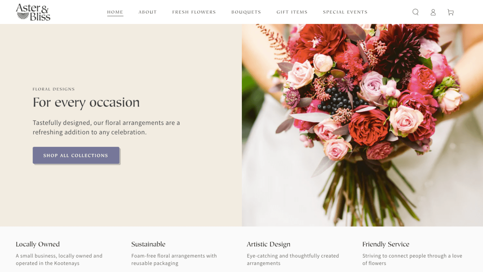 Aster and Bliss homepage