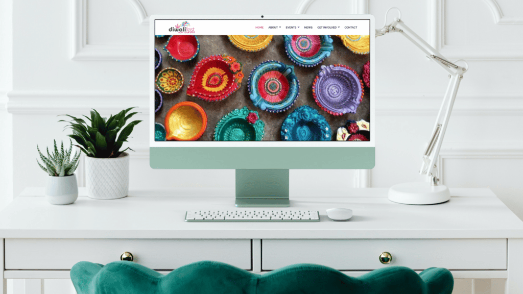 Diwali Fest website homepage mockup