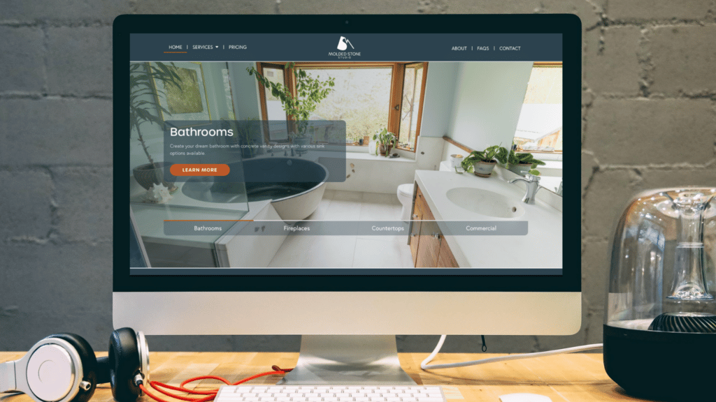 Molded Stone Studio website homepage mockup
