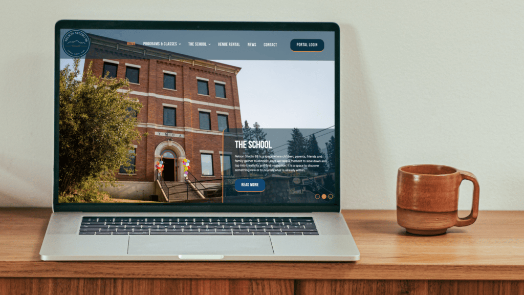 Nelson Studio 88 website homepage mockup