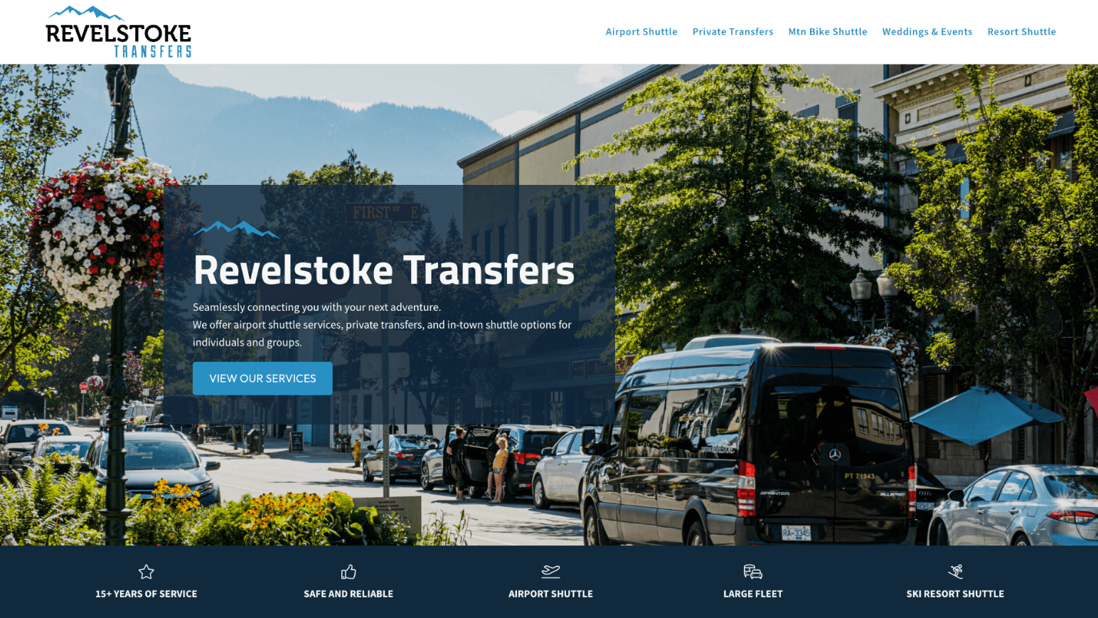 Revelstoke Transfers website homepage